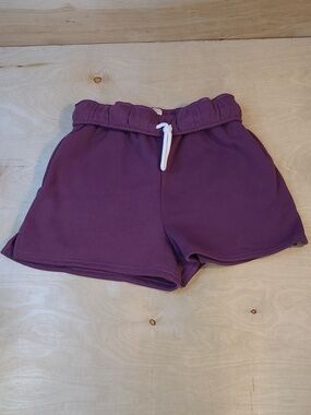 No Boundaries Fold-over Waistband With Pockets Purple Fleece Shorts